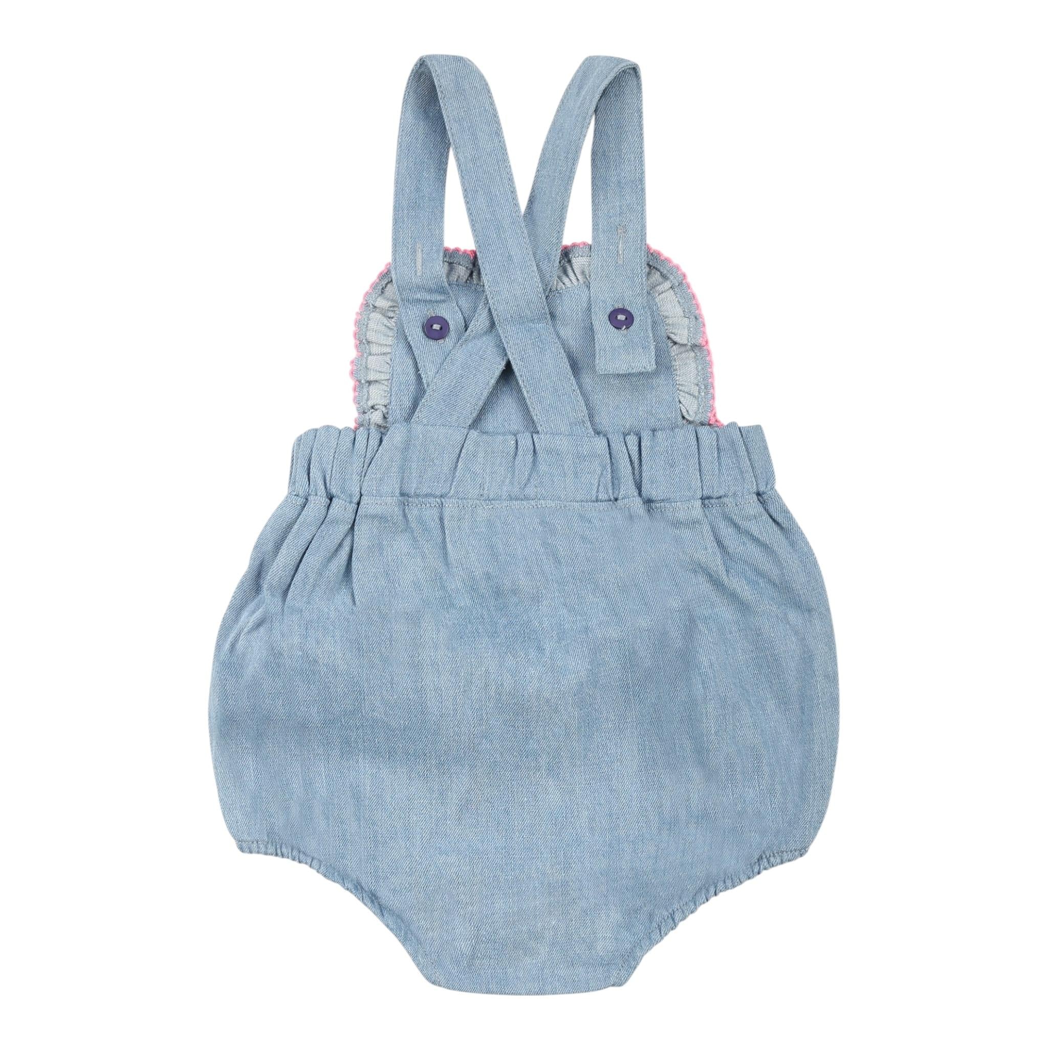 Billieblush Pagliaccetto In Denim Tinta Unita con Stampa per Neonata U21005X AZZURRO BillIEBLUSH 