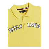 Tommy Hilfiger Poloshirt Halbarm Einfarbig mit Print Gelb für Babys
