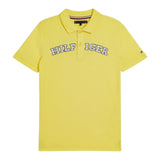 Tommy Hilfiger Poloshirt Halbarm Einfarbig mit Print Gelb für Babys