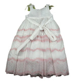 Raffaella Abito Cerimonia Tinta Unia con Ricami  per Bambina BABYAB BIANCO RAFFAELLA 