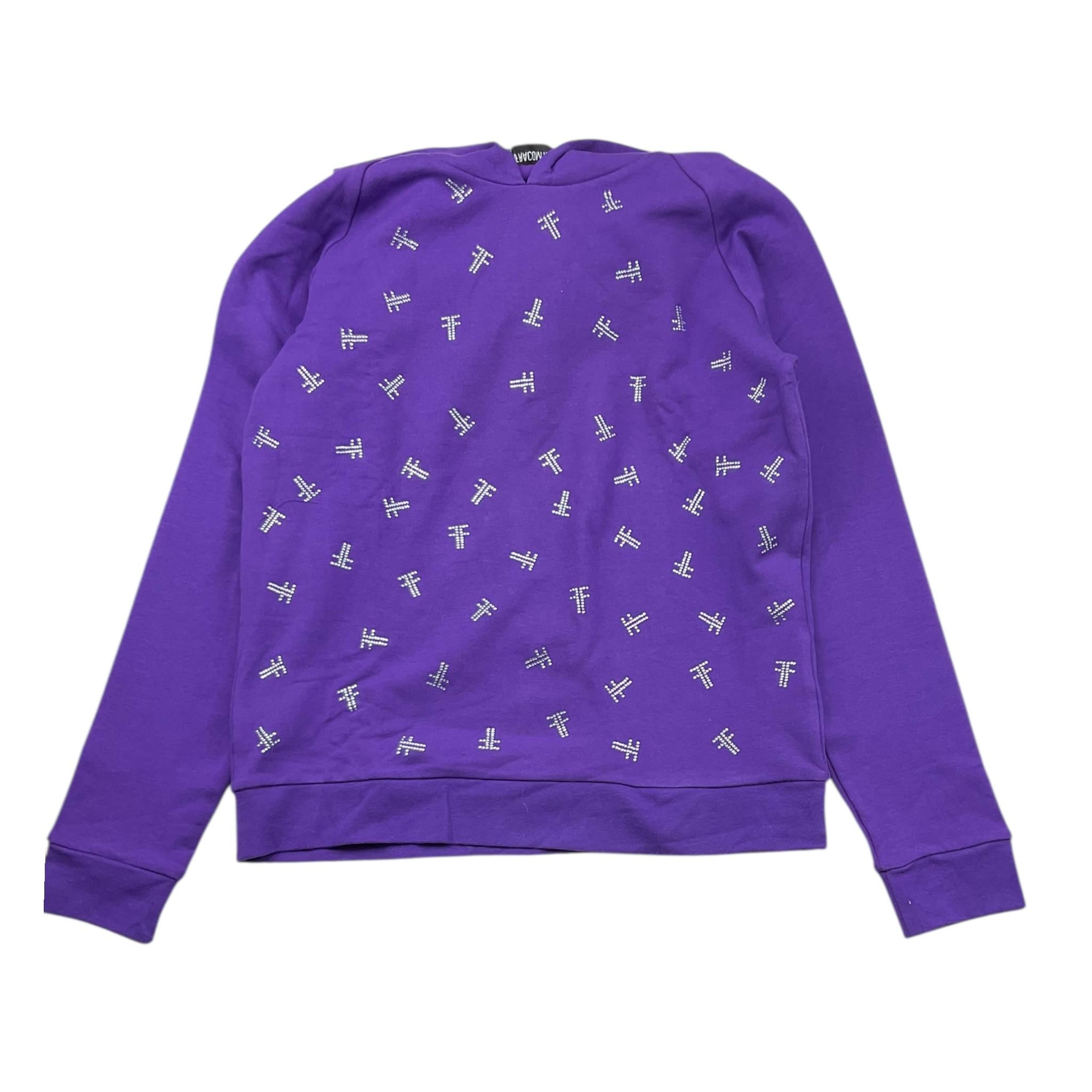 FRACOMINA felpa tinta unita con cappuccio e brillantini Viola per Bambina FM0767 VIOLA FRACOMINA 