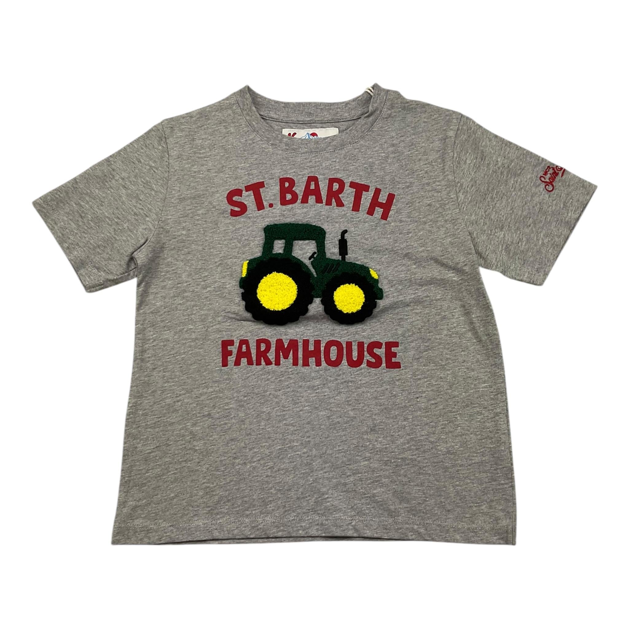 SAINT BARTH t-shirt girocollo tinta unita con stampa Grigio per Bambino FARMHOUSE GRIGIO SAINT BARTH 