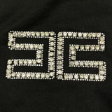 Elisabetta Franchi Felpa Girocollo Tinta Unita con Applicazioni Brillantini per Bambina EFFE149 NERO ELISABETTA FRANCHI 