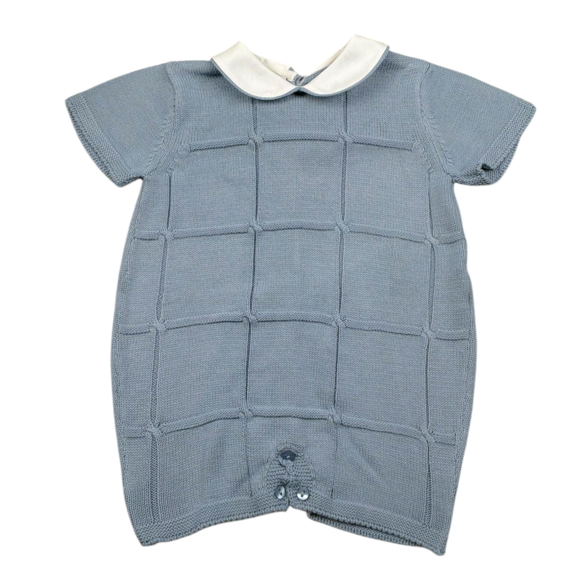 Le Coconne Pagliaccetto Tinta Unita con Colletto per Neonato LCN2567 AZZURRO LE COCONNE 