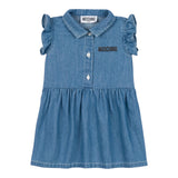 Moschino Abito Mezza Manica In Denim Tinta Unita per Neonata MDV08BX BLU MOSCHINO 