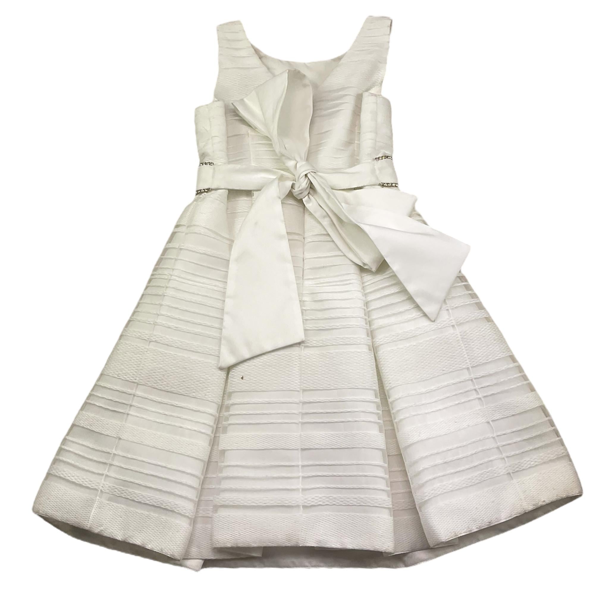 Miss Leod Abito Cerimonia Tinta Unita Giromanica per Bambina CCPE18 BIANCO MISS LEOD 