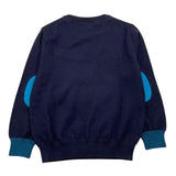 SUN68 maglia girocollo tinta unita con logo e toppe Blu per Neonato K44327N BLU SUN68 