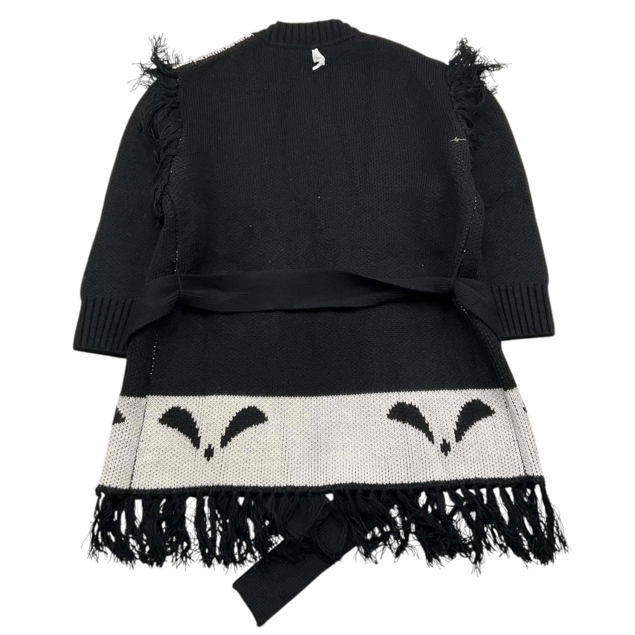 PATRIZIA PEPE cardigan tinta unita con frange Nero per Bambina 7K0045 NERO PATRIZIA PEPE 