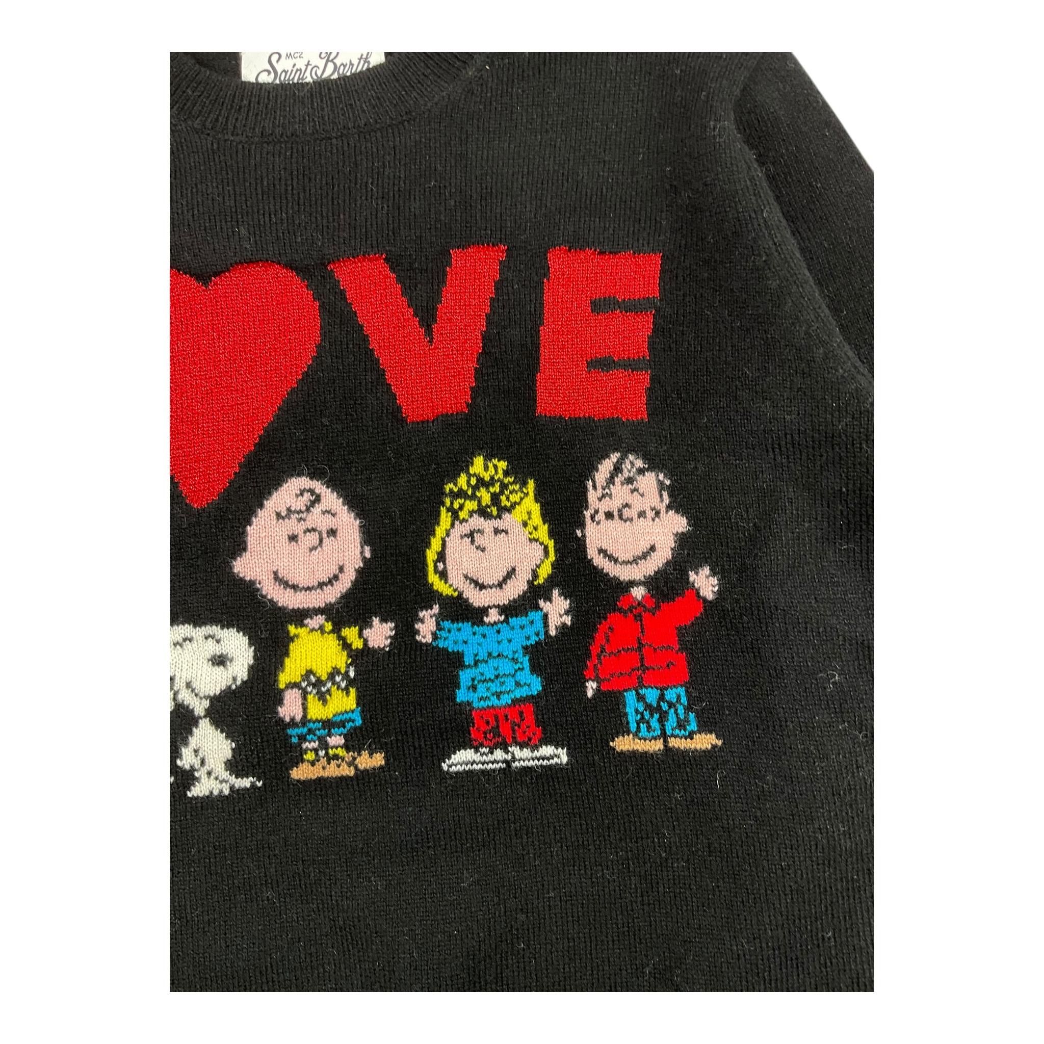 SAINT BARTH maglia girocollo tinta unita con stampa Nero per Bambina PEANUTS NERO SAINT BARTH 