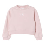CALVIN KLEIN felpa girocollo tinta unita con logo Rosa per Bambina IG0IG02639 ROSA CALVIN KLEIN 