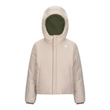 K-WAY giubbino reversibile bicolore con cappuccio Verde/beige per Bambino K71337WXX VERDE/BEIGE K-WAY 