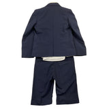 Shako' 3-teiliger Anzug Jacke-Hemd-Bermuda-Fliege Blau für Jungen