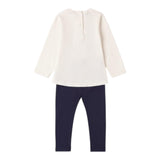 SARABANDA completo 2pz shirt-leggins bicolore Bianco/blu per Neonata A337 BIANCO/BLU SARABANDA 