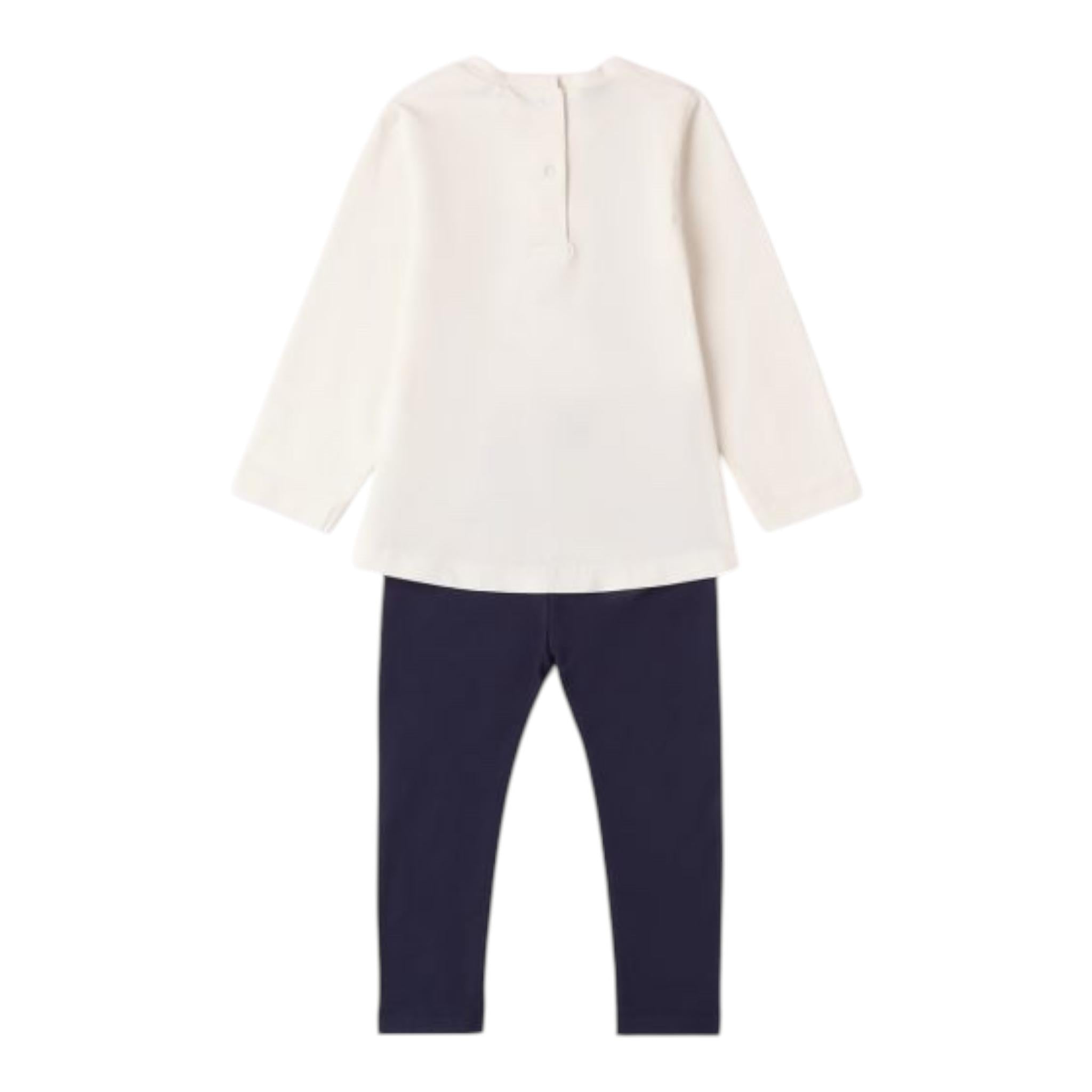 SARABANDA completo 2pz shirt-leggins bicolore Bianco/blu per Neonata A337 BIANCO/BLU SARABANDA 