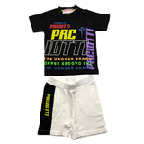 Cesare Paciotti 2-teiliges Set T-Shirt-Bermuda Schwarz/Weiß für Neugeborene