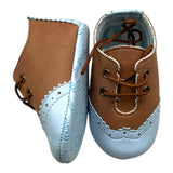Marlu' Zweifarbige Schuhe mit Schnürsenkeln Braun/Blau für Neugeborene