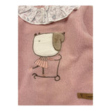 CALAMARO completo 2pz maglia-coulotte bicolore con colletto in contrasto Rosa per Neonata 11020 ROSA CALAMARO 