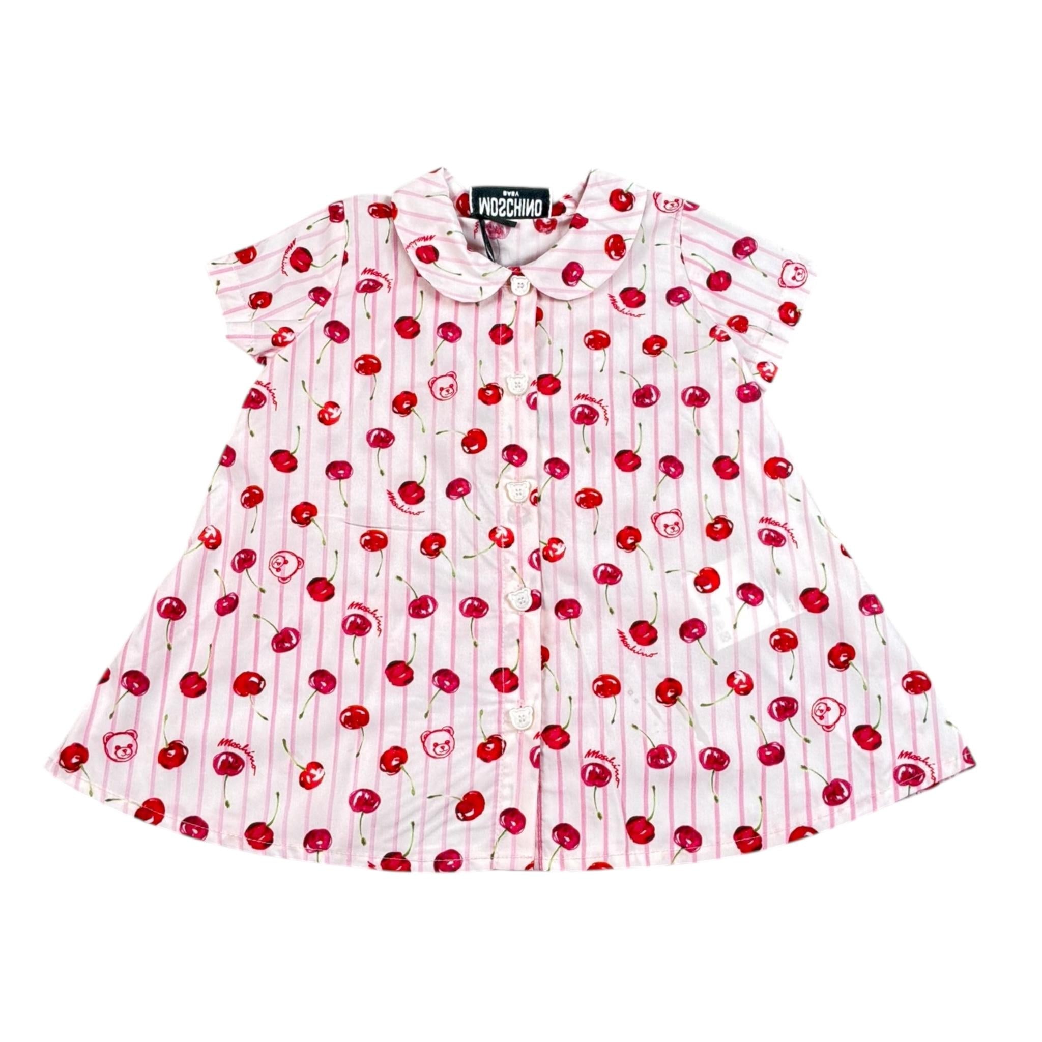 Moschino Abito Tinta Unita con Fantasia Mezza Manica per Neonata MDV0D8 BIANCO MOSCHINO 