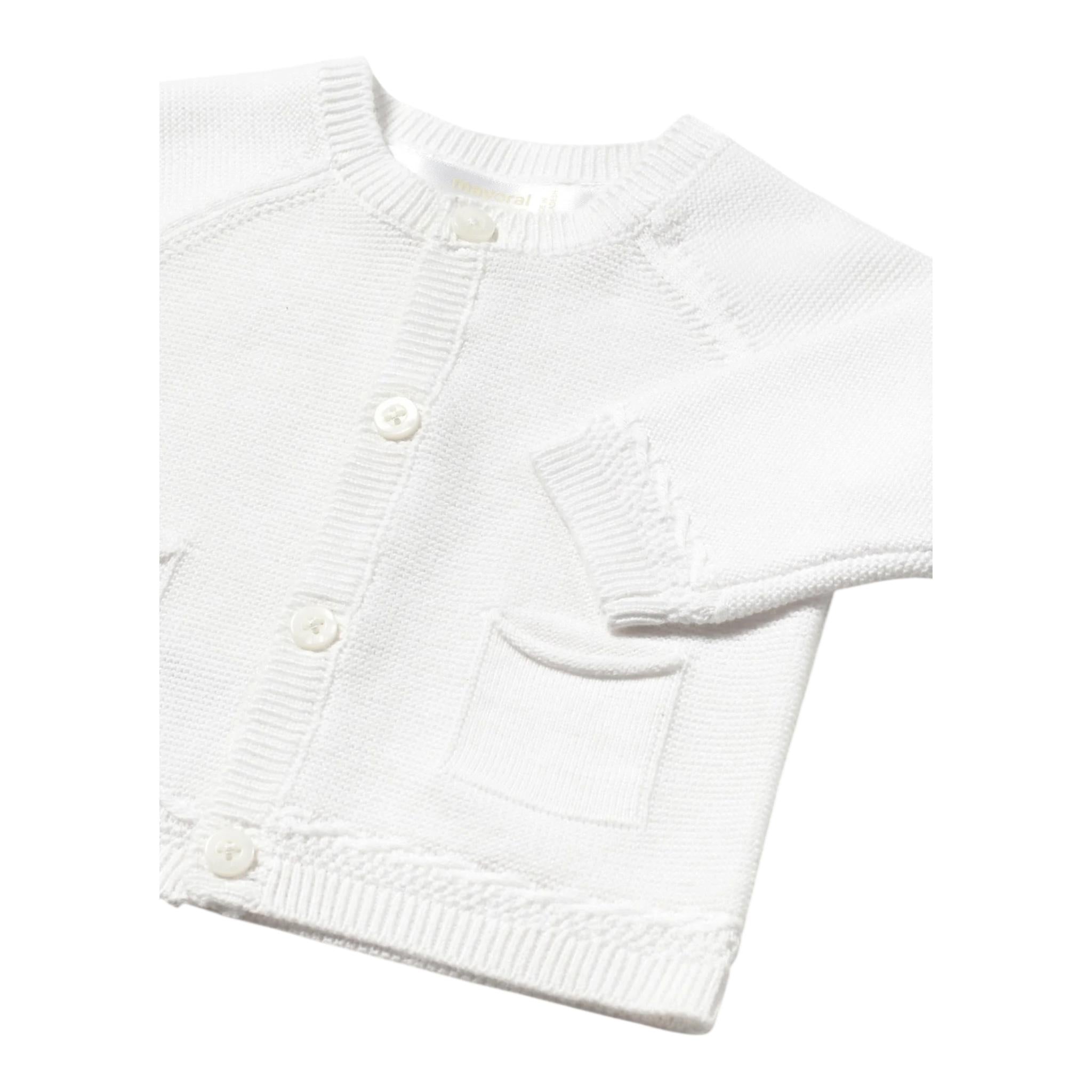 Mayoral Cardigan Tinta Unita per Neonato 1393 BIANCO MAYORAL 