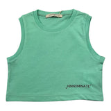 Hinnominate Einfarbiges Tanktop mit Rundhalsausschnitt und Aqua-Print für Mädchen