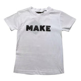 Make T-Shirt Rundhals Einfarbig mit Print Weiß für Jungen