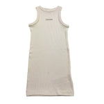 Calvin Klein Abito Tinta Unita Giromanica con Logo per Bambina IG0IG02906 PANNA CALVIN KLEIN 