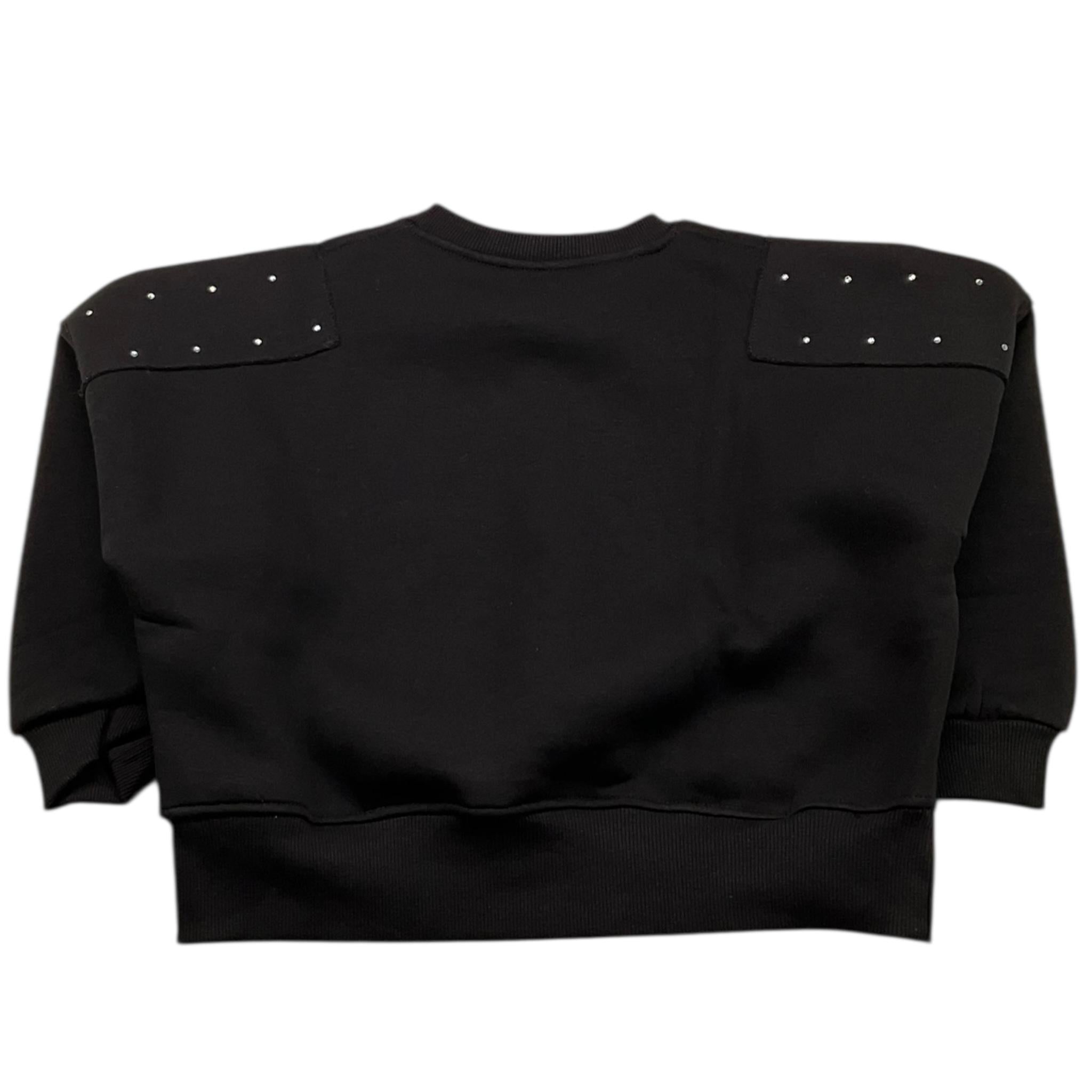 MARIUCCIA felpa chiusa girocollo tinta unita con brillantini Nero per Bambina MBFW23F224 NERO MARIUCCIA 