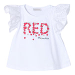 Monnalisa T-Shirt Girocollo tinta unita con Stampa Bianco per Bambina 11C622 BIANCO MONNALISA 