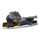 Colors Of California – Einfarbige Sandalen mit blauen Schnallen für Mädchen