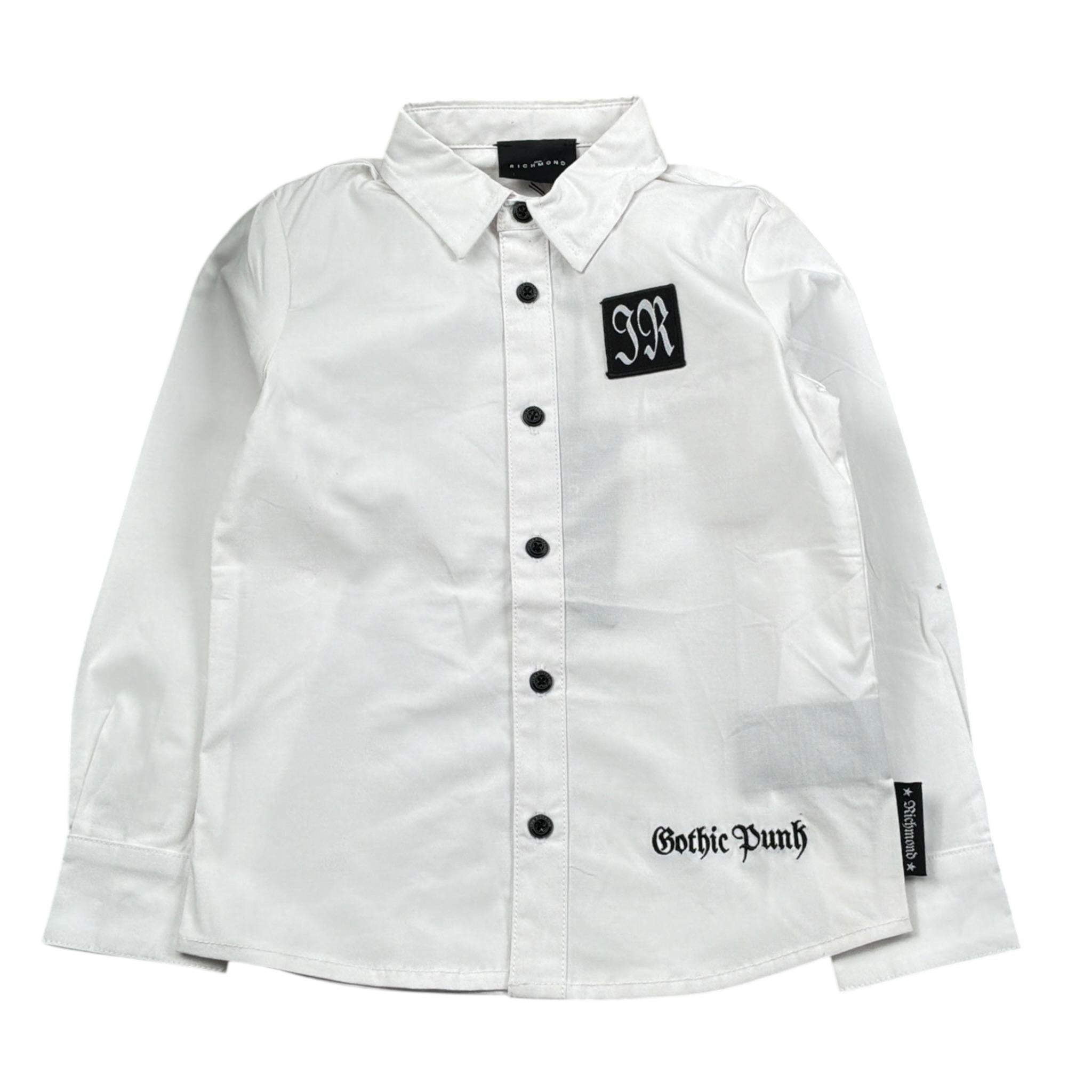 John Richmond Camicia tinta unita con Logo Bianco per Neonato RIP23084CANE BIANCO JOHN RICHMOND 