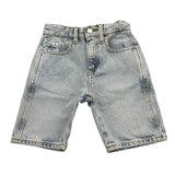 Calvin Klein Einfarbige Denim-Bermudashorts mit verstellbarem Bund Blau für Jungen