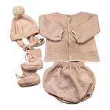 MAC ILUSIO'N completi 4 pezzi maglia-culotte-cappello-babbucce tinta unita Rosa per Neonata 9428 ROSA MAC ILUSIO'N 