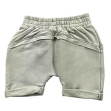 Bamboom+Babies Einfarbige Bermuda-Shorts mit falschen Knöpfen und elastischer Taille, Sandfarben für Neugeborene