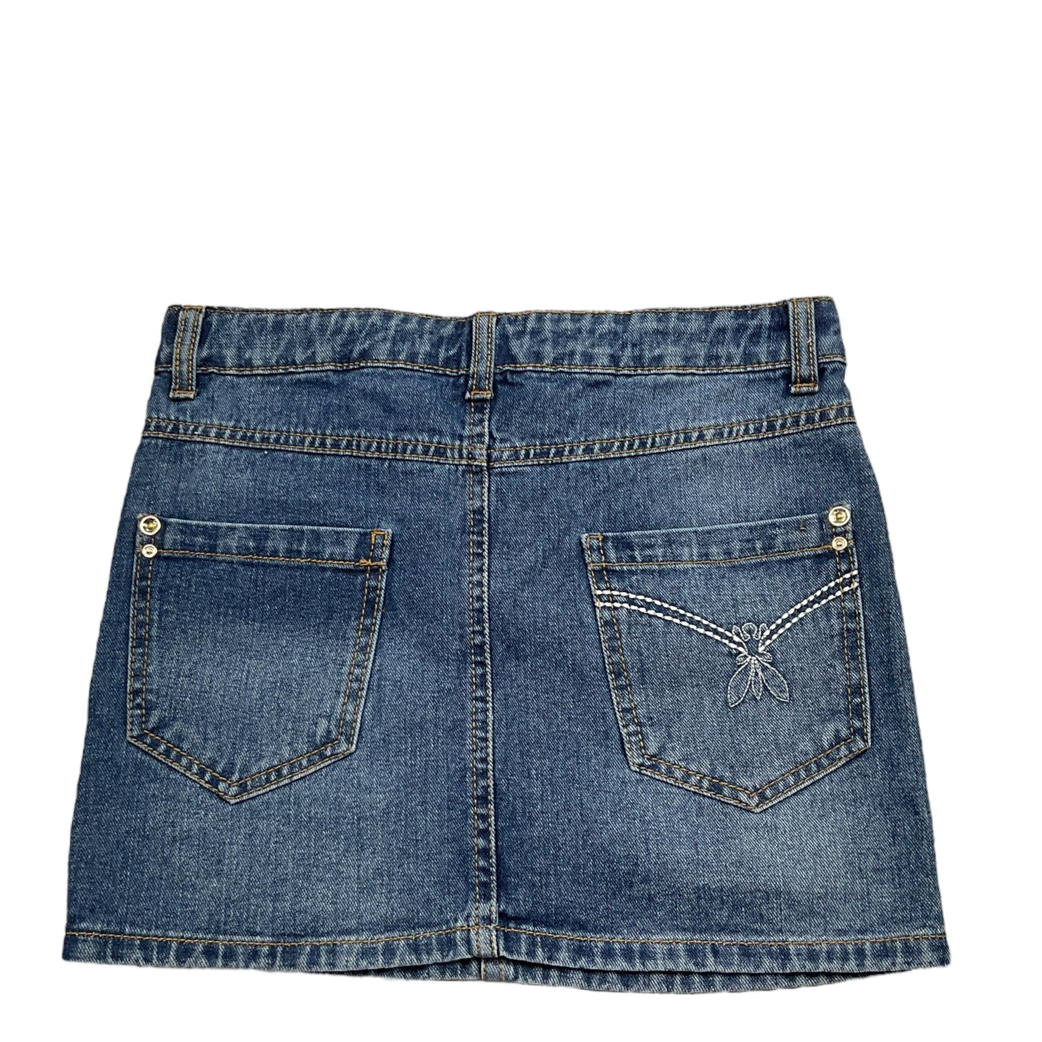 Patrizia Pepe Gonna In Denim Tinta Unita con Girovita Regolabile per Bambina 7G0135 BLU PATRIZIA PEPE 