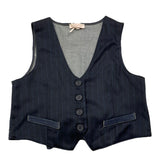 PLEASE gilet in denim tinta unita Blu per Bambina JH13121G66 BLU PLEASE 