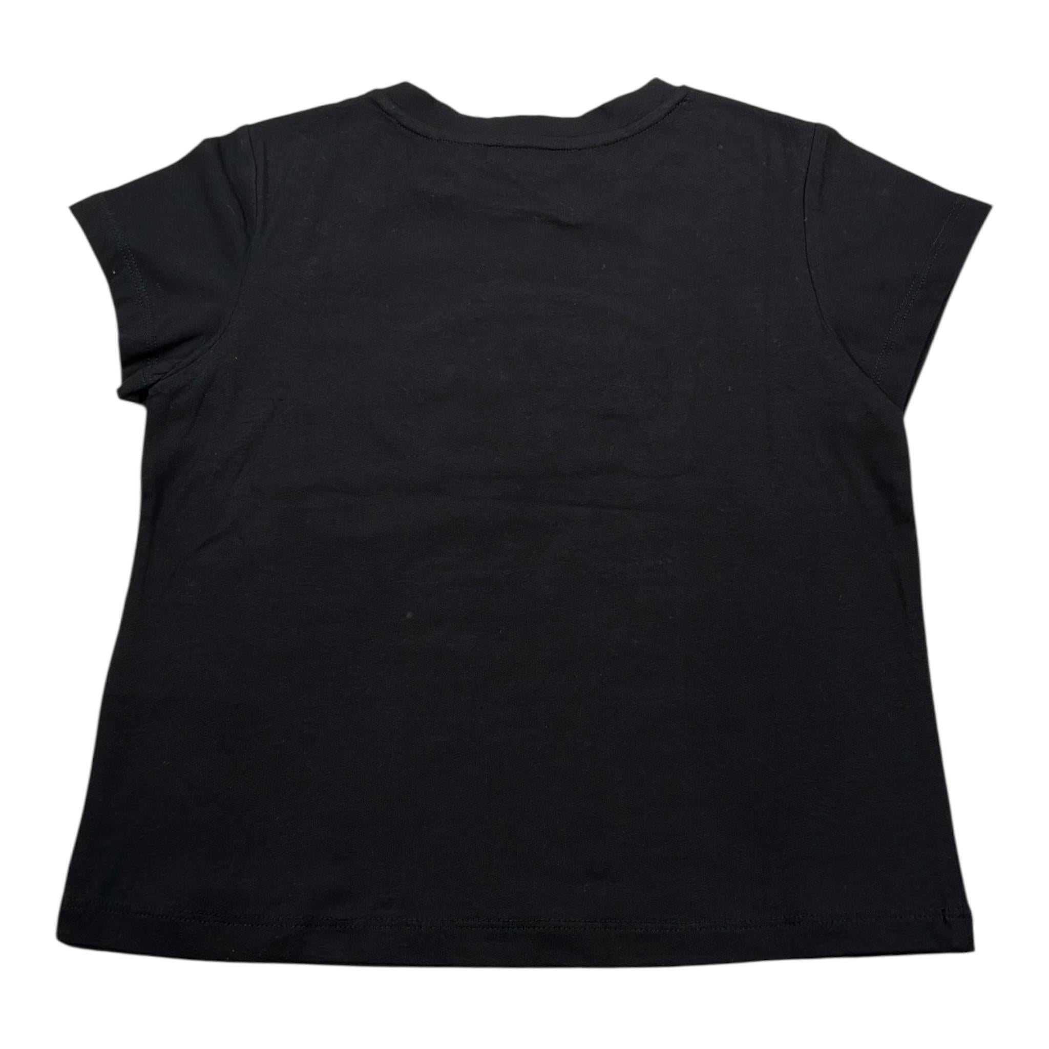 Alice Pi T-Shirt Girocollo tinta unita con Logo Nero per Bambina S232612 NERO ALICE PI 