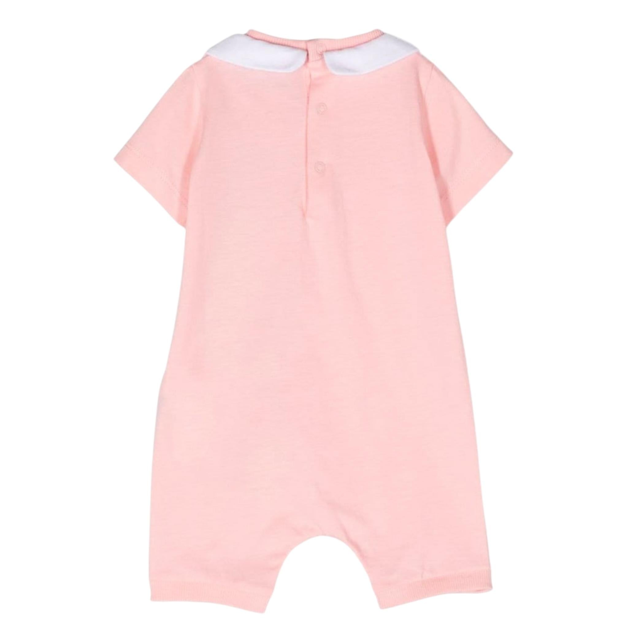 Moschino Pagliaccetto Mezza Manica Tinta Unita per Neonata MUY06L ROSA MOSCHINO 