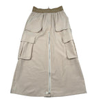 Manila Grace Gonna Tinta Unita con Elastico In Vita Logato per Bambina 105GMJS25 BEIGE MANILA GRACE 