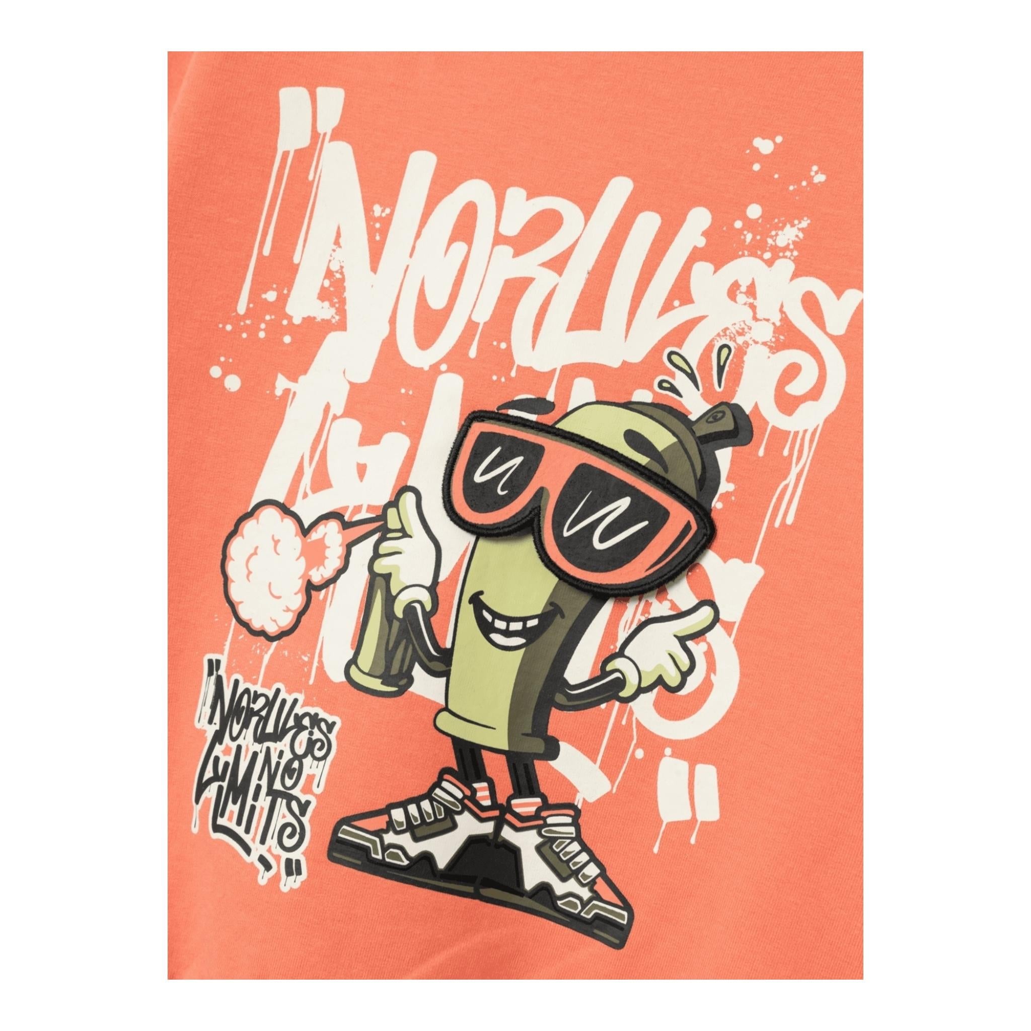 NAME.IT felpa chiusa girocollo tinta unita con stampa in contrasto Salmone per Bambino 13233081 SALMONE NAME.IT 