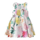 Abel &amp; Lula Weißes, schlichtes, ärmelloses Kleid mit Blumenmuster für Mädchen