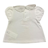 Le Bebe‘ Schlichtes weißes T-Shirt mit Kragen für Baby-Mädchen