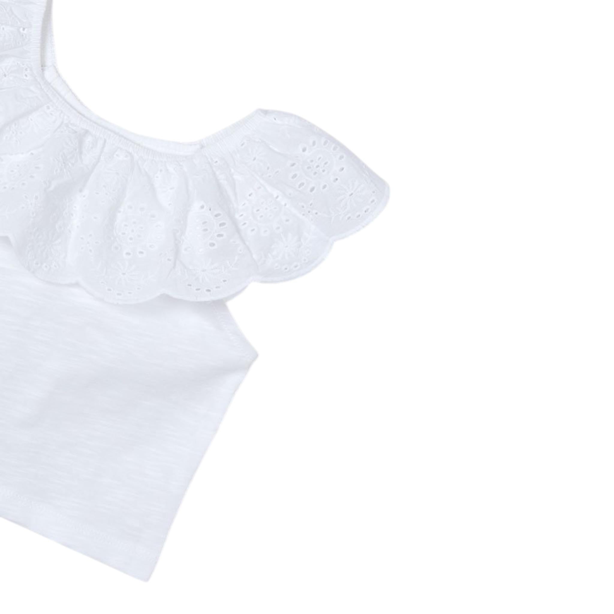 Mayoral Top Tinta Unita con Scollo A Barca per Bambina 3012X BIANCO MAYORAL 