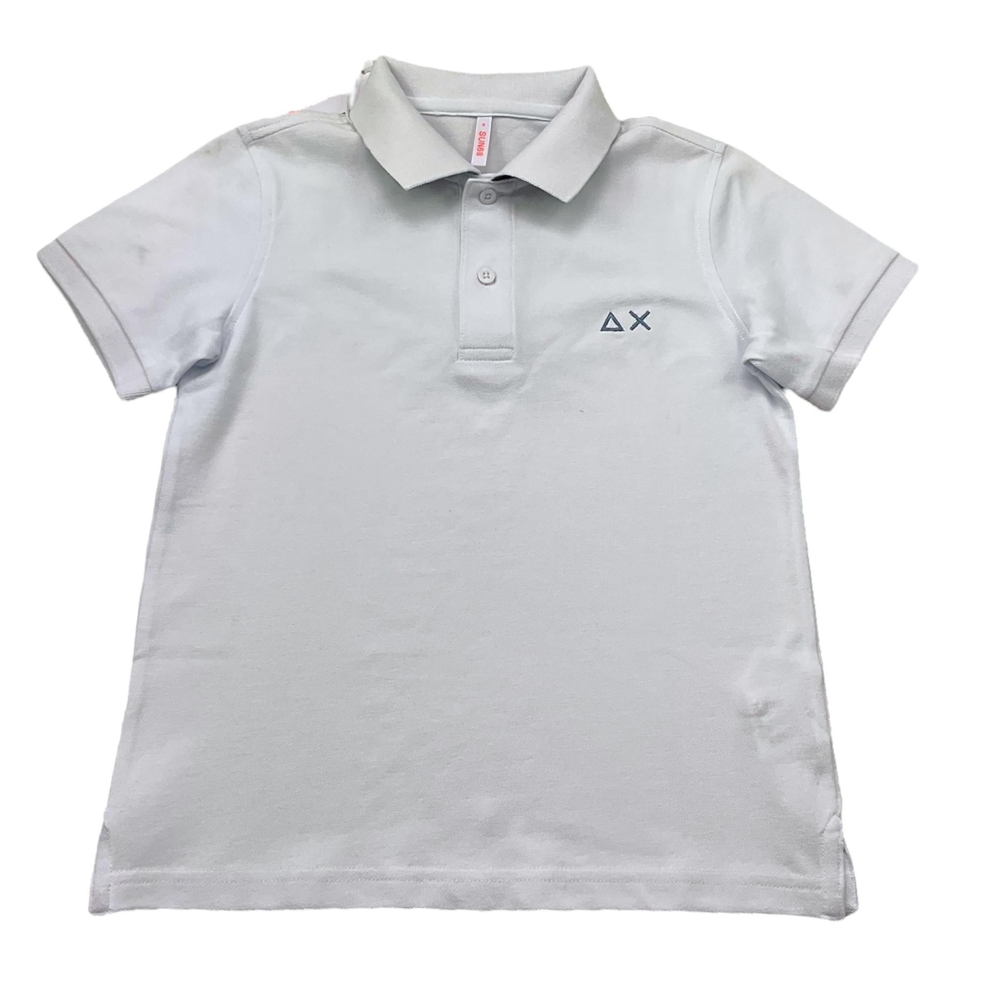 Sun68 Polo Mezza Manica Tinta Unita con Logo per Bambino A35315 BIANCO SUN68 