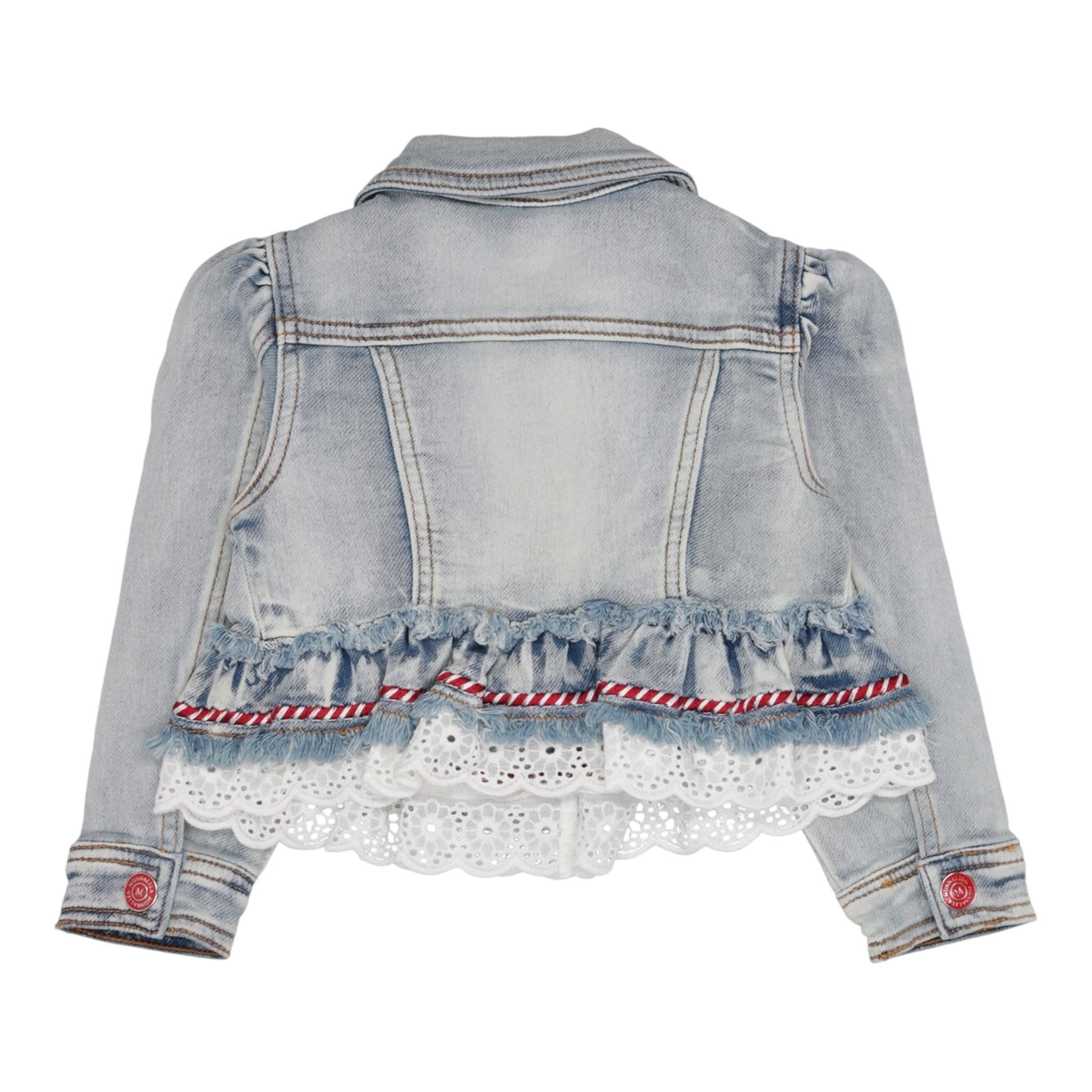 Monnalisa Giubbino In Denim Tinta Unita per Neonata 39E101 AZZURRO MONNALISA 