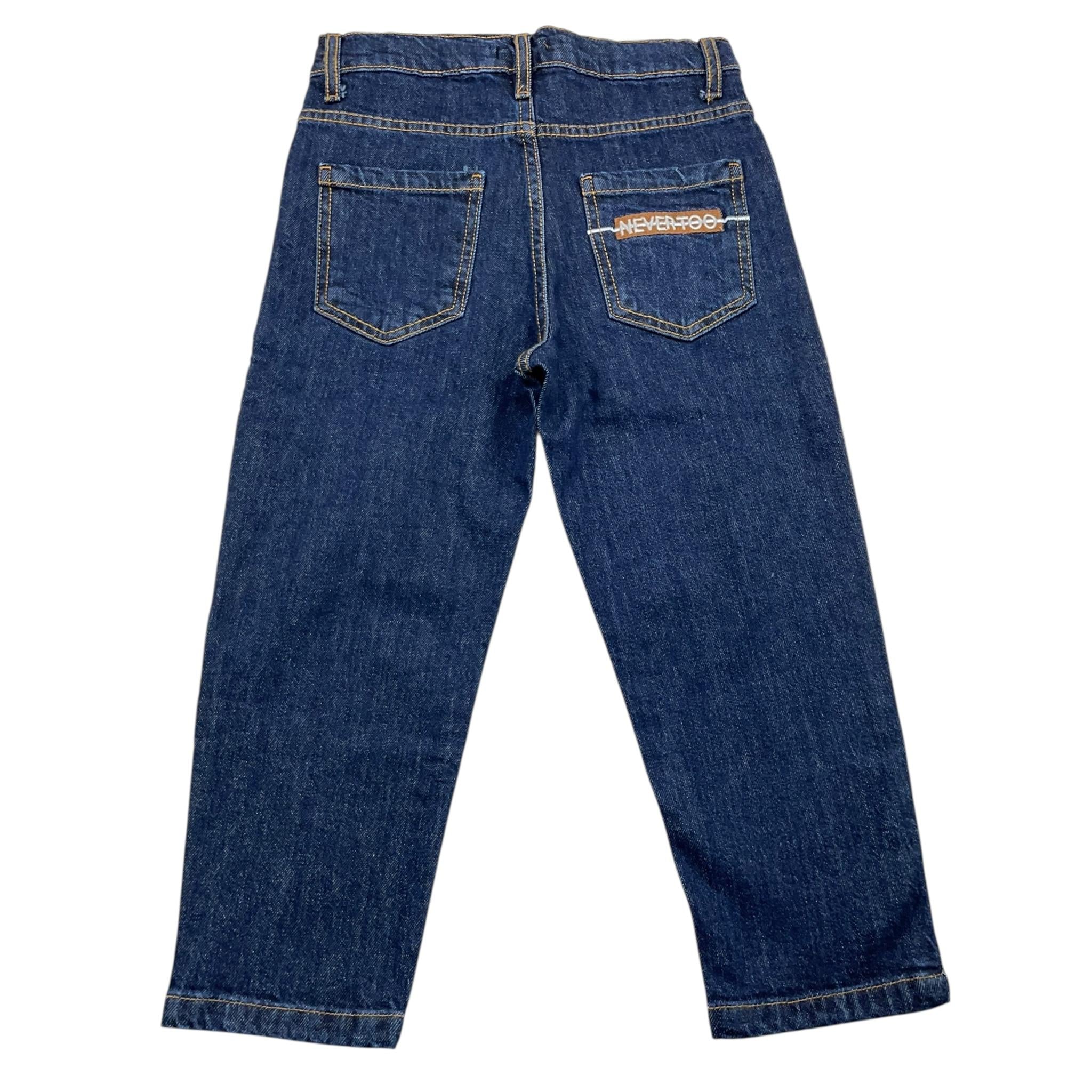 NEVER TOO jeans tinta unita con girovita regolabile Blu per Bambino NT2188B BLU NEVER TOO 
