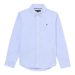 Tommy Hilfiger Camicia Manica Lunga Tinta Unita per Bambino KB0KB08728 AZZURRO TOMMY HILFIGER 