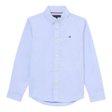 Tommy Hilfiger Camicia Manica Lunga Tinta Unita per Bambino KB0KB08728 AZZURRO TOMMY HILFIGER 