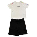 Cesare Paciotti 2-teiliges Set T-Shirt-Bermuda zweifarbig weiß/schwarz für Neugeborene