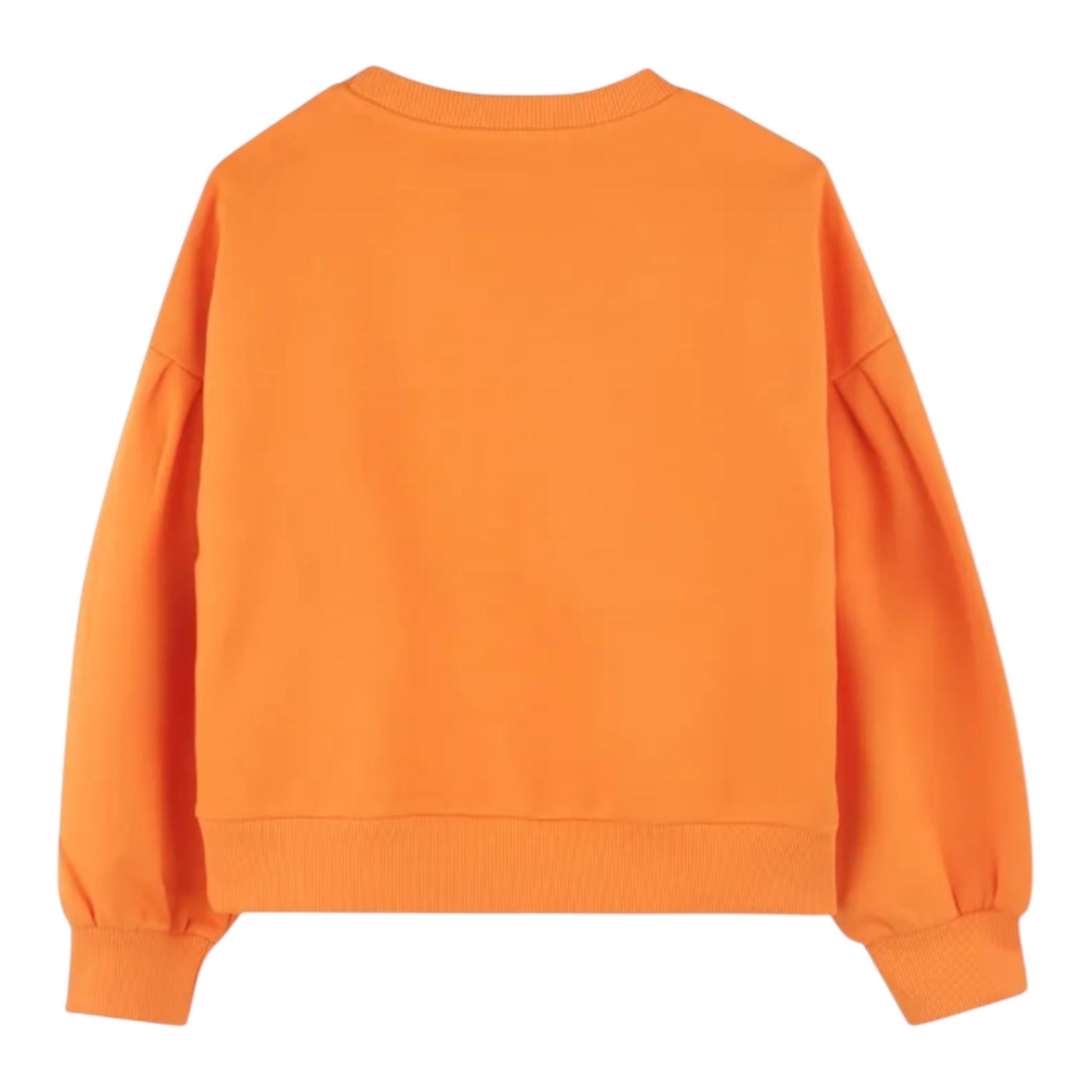 Kenzo Felpa Girocollo Tinta Unita con Stampa per Bambina K61049 ARANCIONE KENZO 