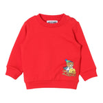 MOSCHINO felpa chiusa girocollo tinta unita con stampa in contrasto Rosso per Neonato M6F04Q ROSSO MOSCHINO 